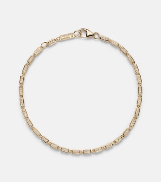 Armband Block-Chain Mini aus 18kt Gelbgold mit Diamanten | Suzanne Kalan