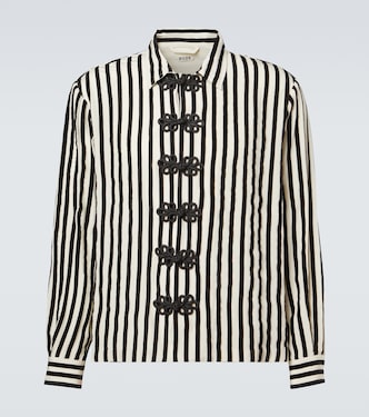 Striped velvet-trimmed silk shirt | Bode