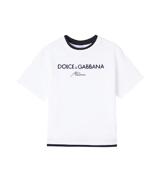 T-shirt in jersey di cotone con logo | Dolce&Gabbana Kids