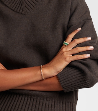 18kt gold ring with emeralds and diamonds | Shay Jewelry