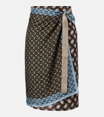 Printed silk wrap skirt | Dries Van Noten