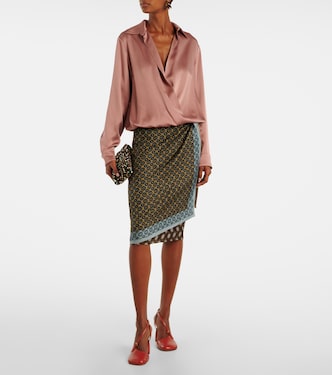 Printed silk wrap skirt | Dries Van Noten