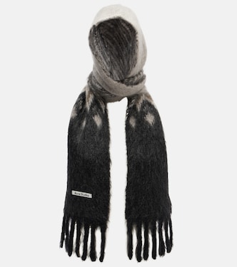 Kooder hooded mohair and wool-blend scarf | Acne Studios