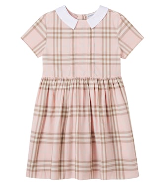 Vestido de algodón con Burberry Check | Burberry Kids