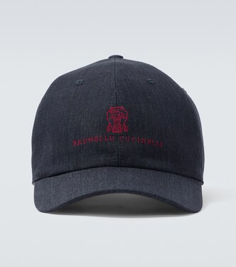 Embroidered denim baseball cap | Brunello Cucinelli