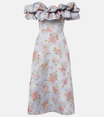 Floral lamé brocade midi dress | Markarian