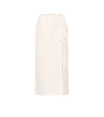 Falda midi de algodón con cordones | Brock Collection
