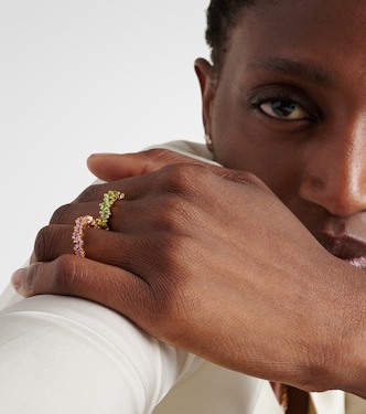 18kt gold ring with sapphires and diamonds | Suzanne Kalan