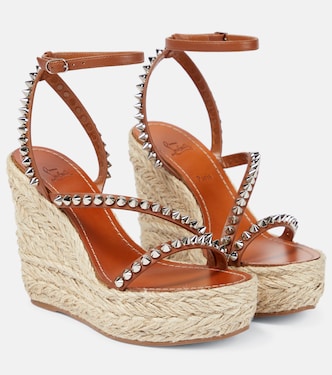 Pyraclou embellished wedge sandals | Christian Louboutin