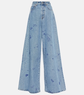 Bedruckte Wide-Leg Jeans | Vetements