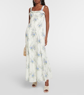 Bello shirred cotton maxi dress | LoveShackFancy