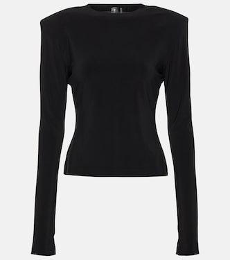 Shoulder pad jersey top | Norma Kamali