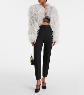 Cropped-Jacke aus Federn | Dolce&Gabbana