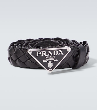 Cintura in pelle con logo | Prada
