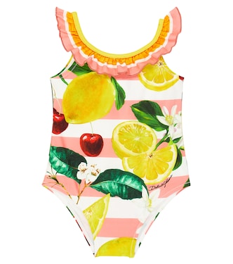 Baby printed ruffled swimsuit | Dolce&Gabbana Kids