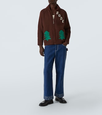 Cardigan in lana con intarsi | Bode