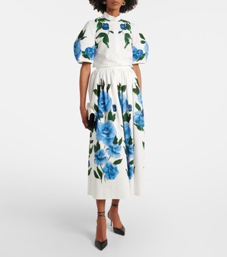 Falda midi de algodón floral | Erdem