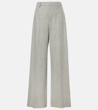 Pantaloni a gamba larga in flanella | Brunello Cucinelli
