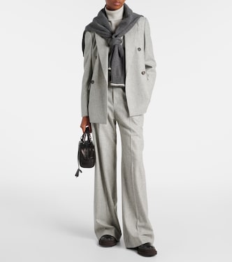 Pantaloni a gamba larga in flanella | Brunello Cucinelli