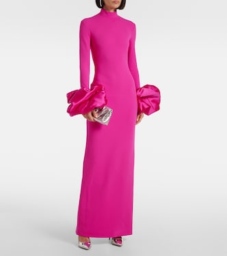 Viviana satin-trimmed crêpe gown | Solace London