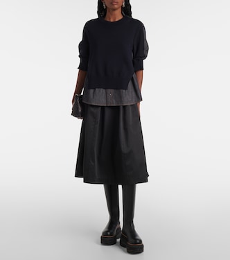 Pull en denim et coton mélangé | Sacai