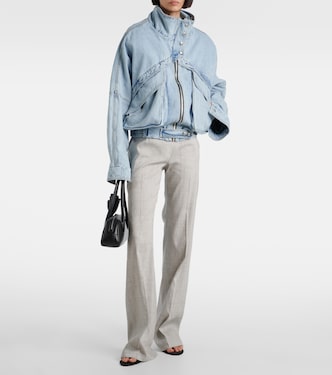 Low-rise linen and wool flared pants | Magda Butrym