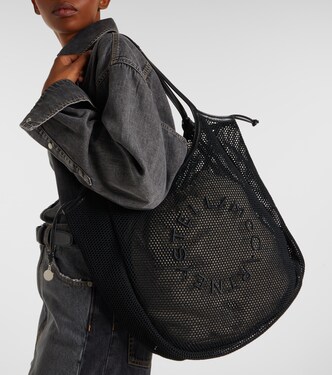 Logo mesh and canvas tote bag | Stella McCartney