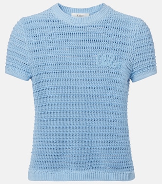 Besticktes T-Shirt aus Häkelstrick | Chloé
