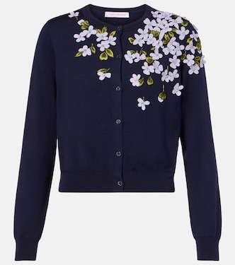 Cardigan brodé en soie et coton | Carolina Herrera