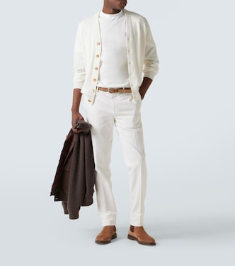 T-shirt in jersey di cotone con logo | Brunello Cucinelli