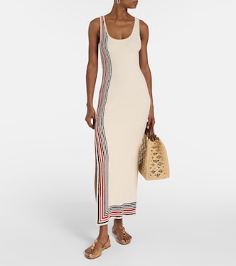 Vestido midi de rizo en mezcla de algodón | Rabanne