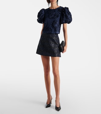 Floral-appliqué top | Rotate