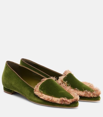 Agofran fringed velvet loafers | Manolo Blahnik