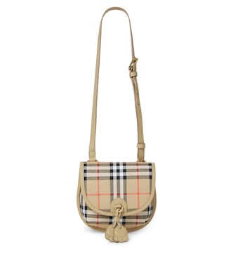 Burberry Check leather-trimmed crossbody bag | Burberry Kids