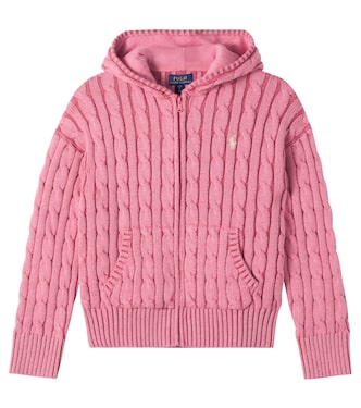 Cable-knit cotton zip-up hoodie | Polo Ralph Lauren Kids
