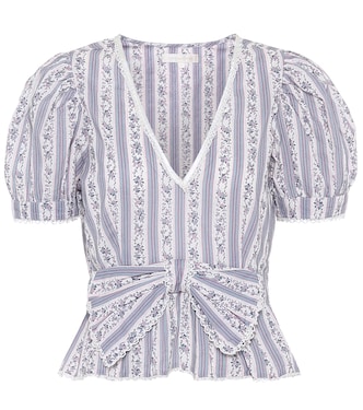 Top Rikki a righe in cotone | LoveShackFancy
