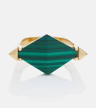Bague Deco Rombo en or 9 ct et malachite | Aliita