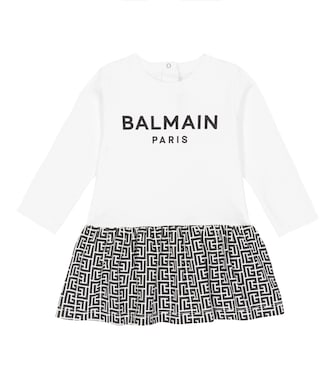Baby cotton jersey dress | Balmain Kids
