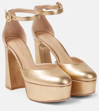 Holly D'orsay metallic leather pumps | Gianvito Rossi