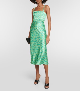 Floral satin midi dress | Rotate
