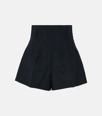 High-Rise-Shorts aus Wolle und Mohair | Prada