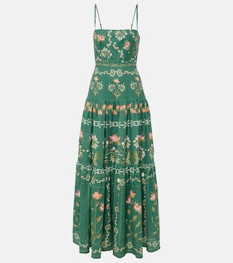 Maxikleid Lima Esmeralda aus Leinen | Agua by Agua Bendita