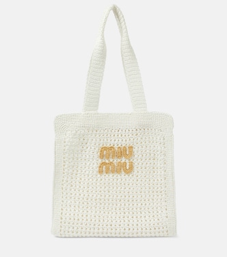 Borsa Medium in crochet con logo | Miu Miu