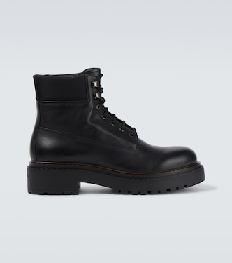 Schnürstiefel aus Leder und Re-Nylon | Prada