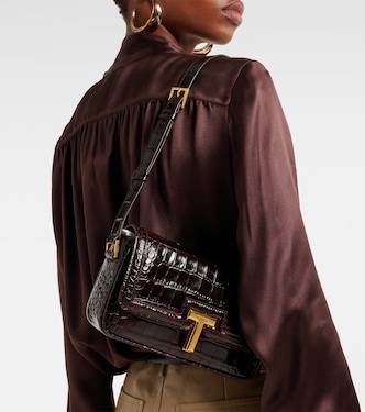 Sac Wallis E/W Small en cuir verni | Tom Ford