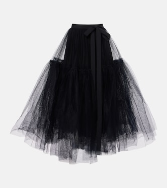 Bow-detail tulle midi skirt | Erdem