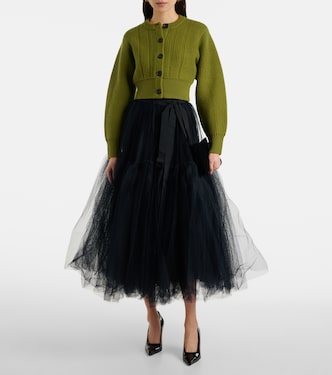 Falda midi de tul con lazo | Erdem