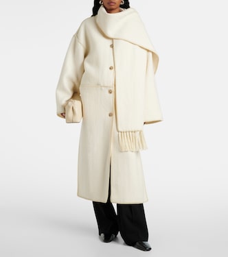 Cappotto in misto lana con sciarpa | Toteme