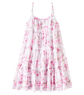 Tiered floral cotton dress | Monnalisa