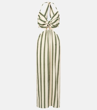  Los Siete Mares striped cutout midi dress | Johanna Ortiz